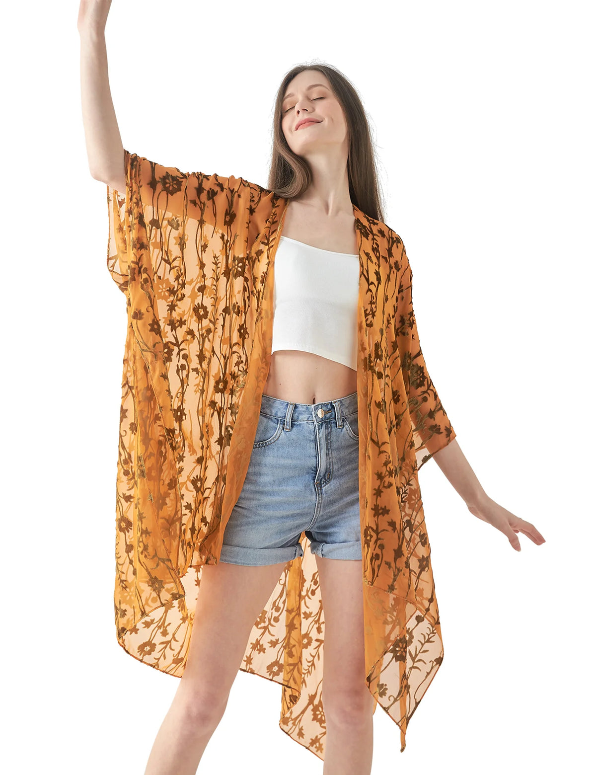 MJSERECA New Bohemian Burnt Plush Kimono for Woman Long Cardigan With tassel Beach Cover-up Casual Cardigan Shawl Chiffon Shirt - Matrix Studios