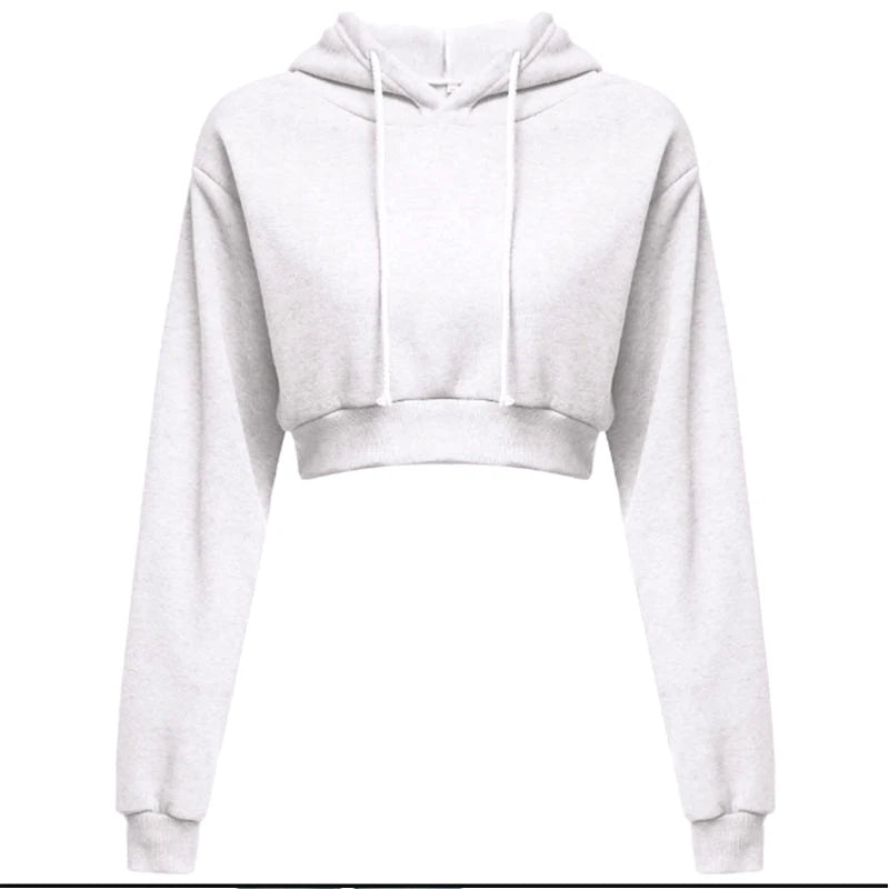 New Fashion Women Hoodie Sweatshirt Short Top Coat Sport Pullover Hooded Tops Female Autumn Winter Clothes Crop Top Hoodie - Matrix Studios