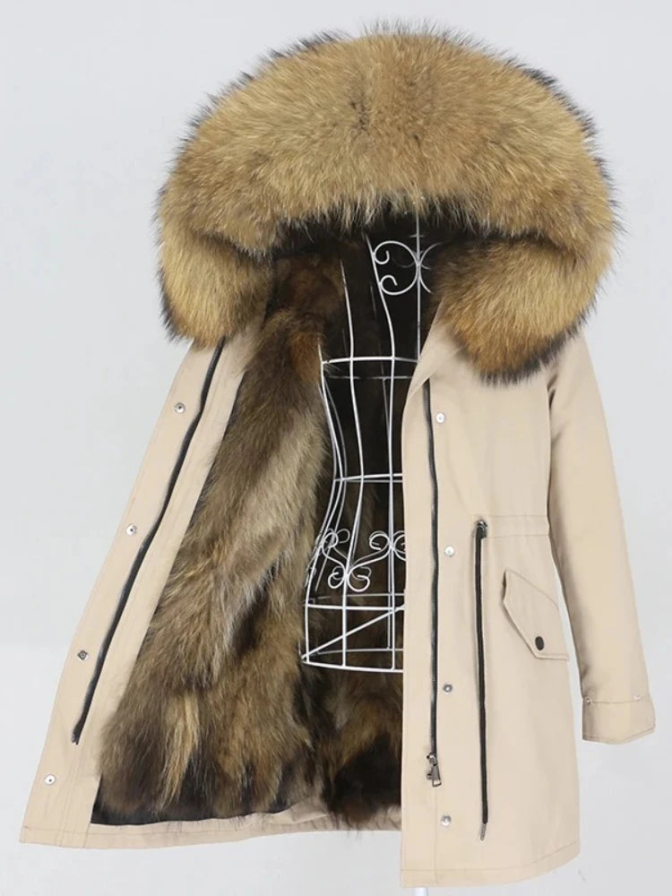 OFTBUY Winter Jacket Women Long Parka Real Fox Fur Coat Natural Raccoon Fur Collar Hood Thick Warm Streetwear Parkas New - Matrix Studios