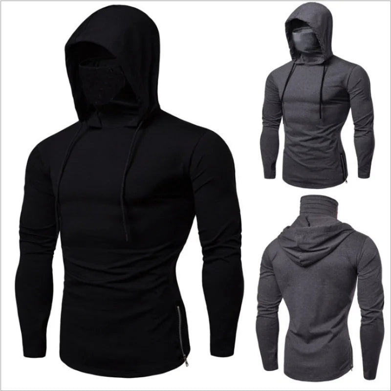 New Embroidery Turtleneck Sweatshirt For Men Japanese Ninja Hoodies Autumn Hip Hop Fleece Pocket Streetwear Oversized Y2K Hoody - Matrix Studios