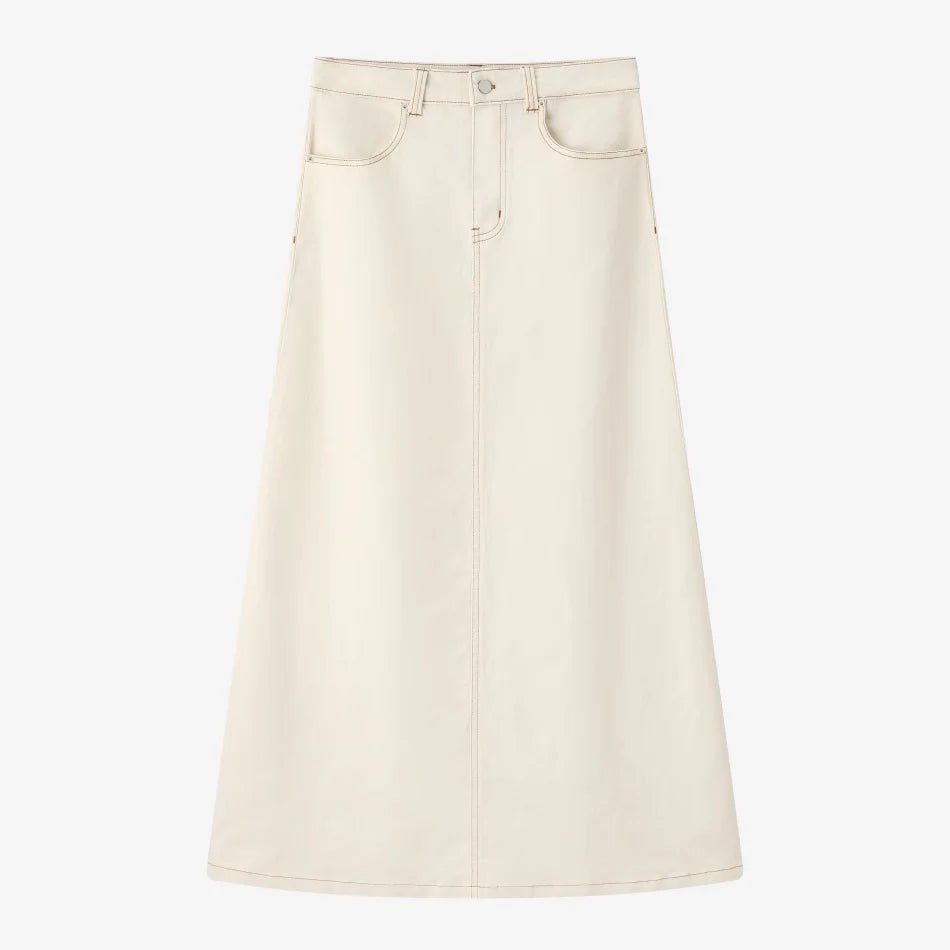 AS SS26  stretch denim skirt fashion lady wear elastic fabric ( waist expands about 2-3cm) - Matrix-studios.com