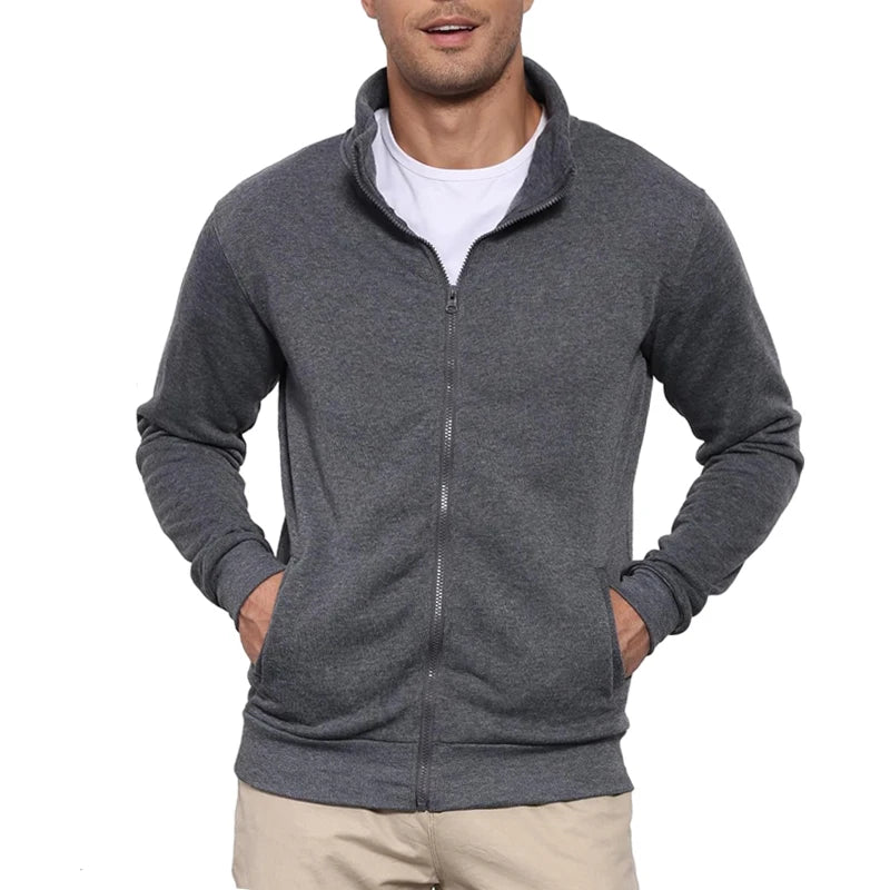 New Men's Sweat Jacket Pullover Hoodie Sweatshirt Man Without Hood with Zip Jacket Outdoor Sport Lightweight Streetwear M-3XL - Matrix Studios