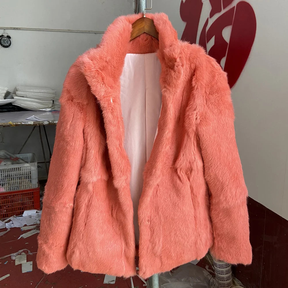 Fancy Rani Real Fur Coat Women Natural Rabbit Winter Jacket Leather And Fur Women's Long Clothing Female Outerwears With 2025 - Matrix Studios
