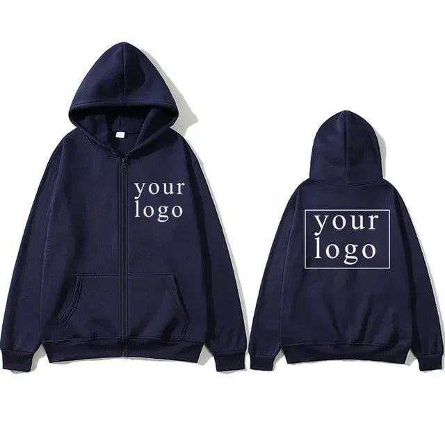 2024 New Fashion Your Own Design Brand Logo/Picture Personalized Custom Anywhere Men Women DIY Zipper cardigan hoodie - Matrix Studios