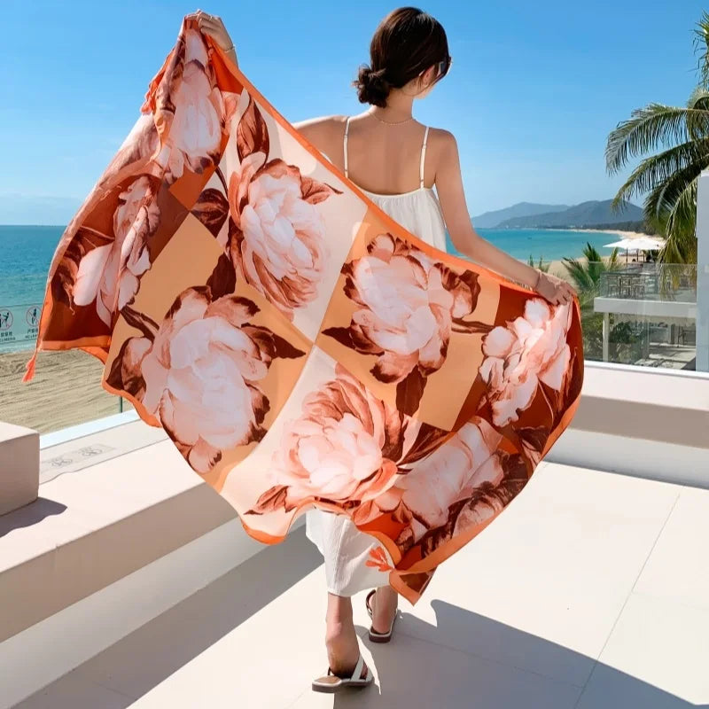23 Styles 90x180cm Travel Beach Pareo Sunscreen Cover-Ups Women Large Dress Bikini Bathing Brazilian Swimwear Sarong Wrap Scarf - Matrix Studios