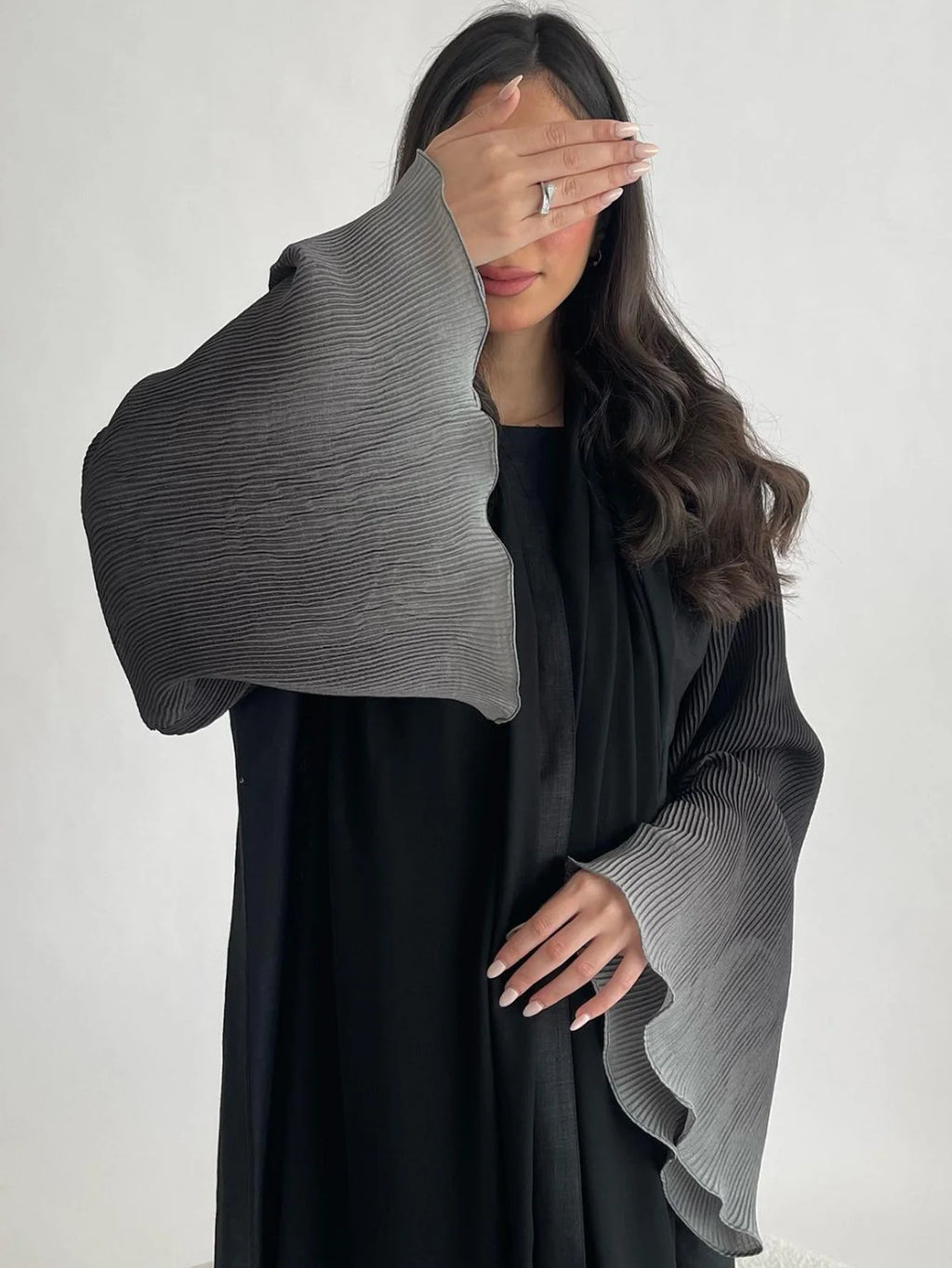 Open Front Abaya Muslim Flare Sleeve Casual Arabian Abayas Middle-East Elegant Turkey Kaftans Women Jilbabs Islamic Maxi Dresses - Matrix-studios.com