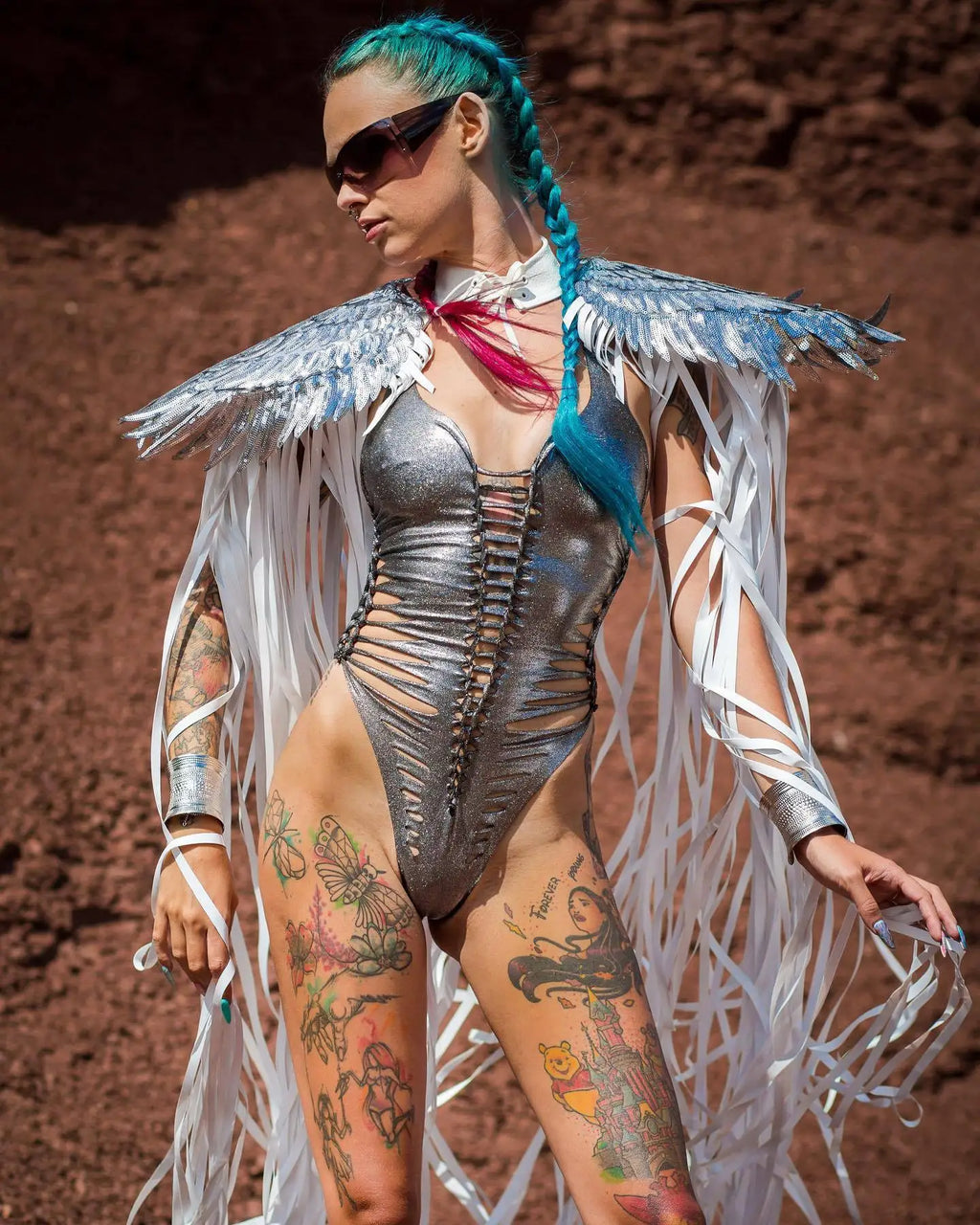 Sparkly Wing Fringe Tassel Patchwork Shawl Women Vintage Cosplay Cape Ponchos Bohemian Cardigan Cloak Boho Capes Streetwear 2024 - Matrix Studios