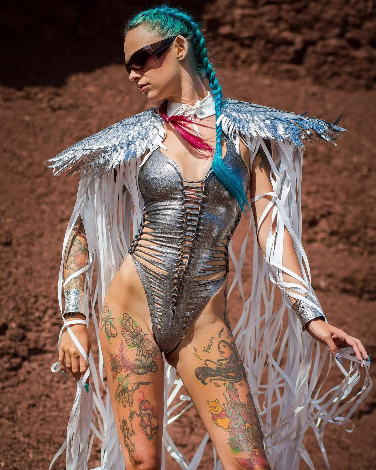 Sparkly Wing Fringe Tassel Patchwork Shawl Women Vintage Cosplay Cape Ponchos Bohemian Cardigan Cloak Boho Capes Streetwear 2024 - Matrix Studios