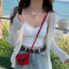 Knitted Sweater Women Cardigans White V-Neck Sueters De Mujer Knit Sweater Cardigan Women Tops New Long Sleeve Knitwears Q3546 - Matrix Studios