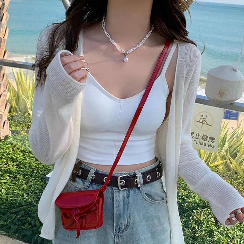 Knitted Sweater Women Cardigans White V-Neck Sueters De Mujer Knit Sweater Cardigan Women Tops New Long Sleeve Knitwears Q3546 - Matrix Studios