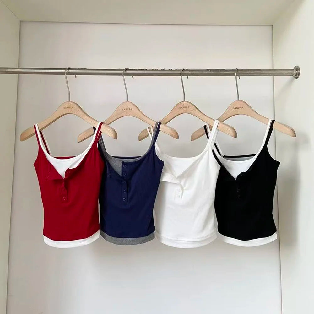 Yoga Tank Top, One-piece Mock Two-piece Sports Tank Top With Push-up Bra Pads, Breathable Quick-Drying Workout Fitness Wear - Matrix-studios.com