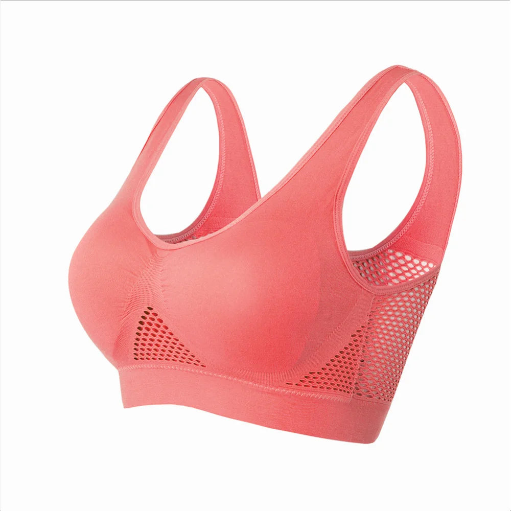 Seamless Mesh Women Sports Bras Fitness Gym Running Underwear Shockproof Bra Wireless 6XL Plus Size Crop Top Breathable Yoga Bra - Matrix Studios