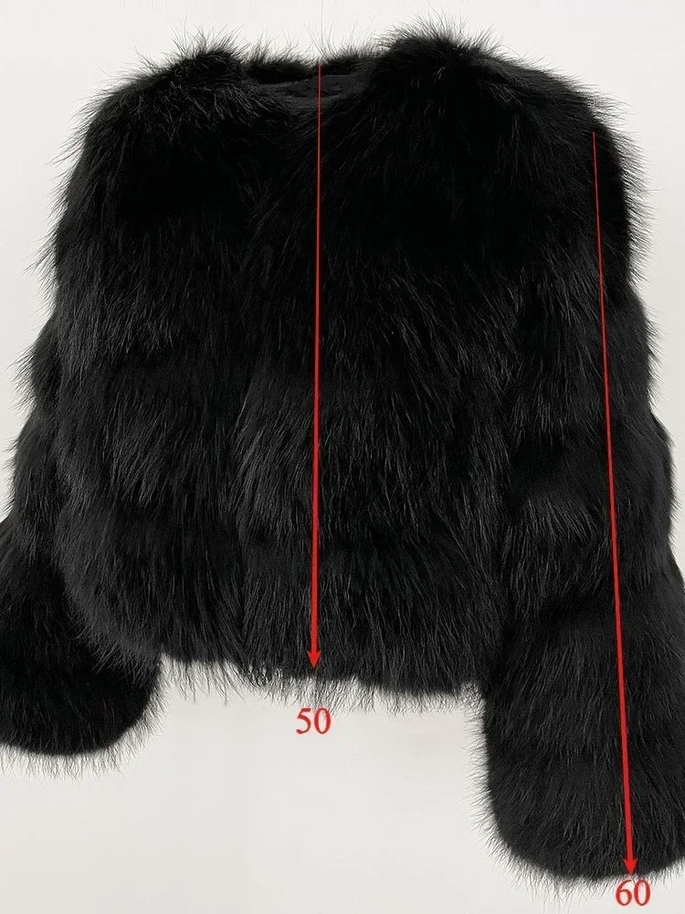 OFTBUY 2024 Winter Real Natural Raccoon Fox Fur Women Coat Short Leather Thickened Warm Jacket Elegant Fashionable Overcoats - Matrix Studios