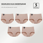 5PCS Seamless Mulberry Silk Panties Woman Underwear Ultra-Thin High Elastic Invisible Briefs Soft & Breathable Female Lingerie - Matrix Studios