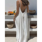 New Arrival Women's Strapless Backless Long Loose Home Dress Comfortable Sleepwear Casual Maxi Dress - Matrix-studios.com
