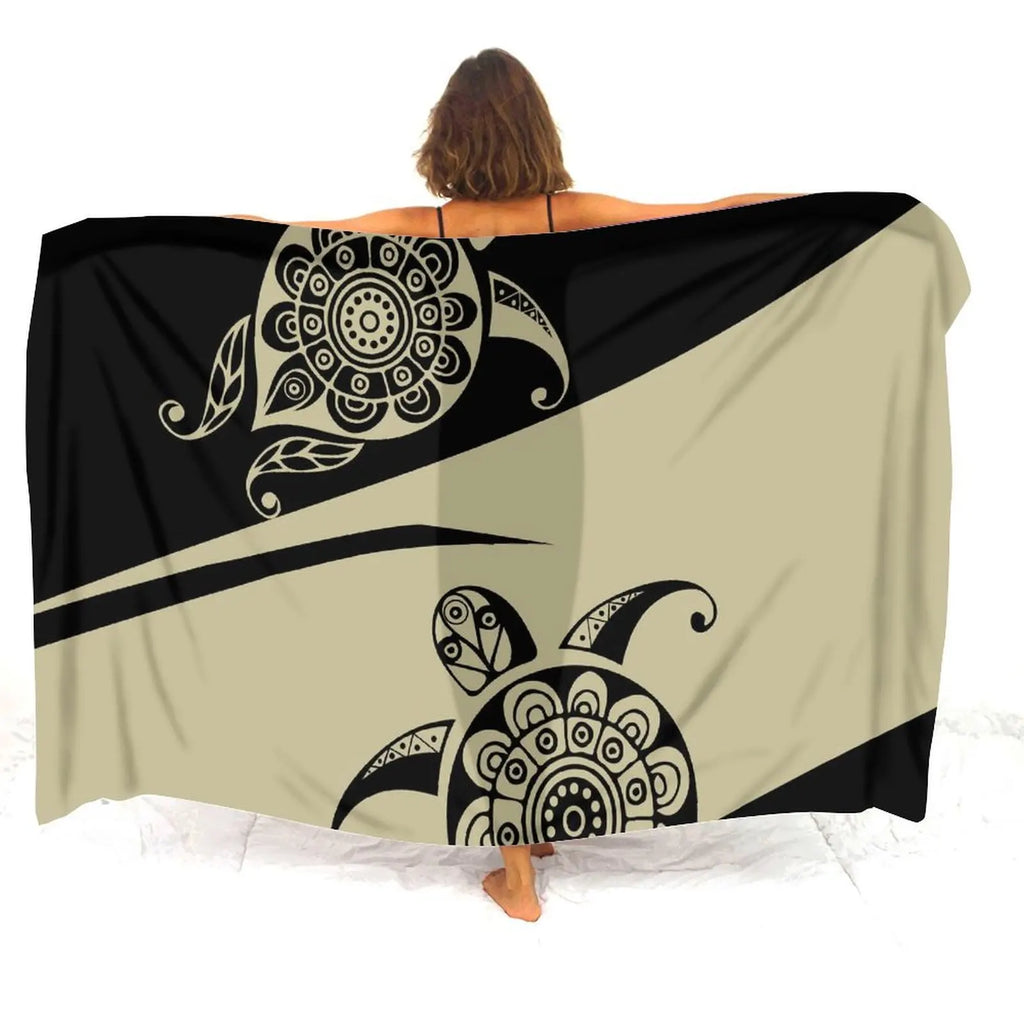Tax Free Retro Tribal Ethnic Polynesian Women Seaside Sexy Style Sarong Soft And Comfortable Fabric Samoan Pattern Print Design - Matrix Studios