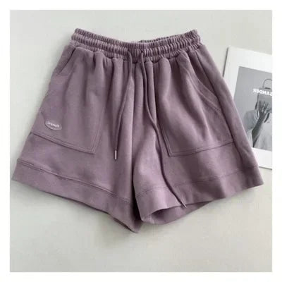 2026 Women's Comfortable Loose Wide-legged Drawstring A Pants Slim Waist Slim Fit Casual Home Versatile Sports Shorts New - Matrix Studios