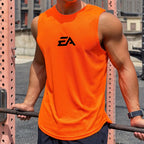 Summer New Trend Men's Pullover Round Neck Mesh Bottom Shirt Sports Fitness Swimming Running Shirt Sleeveless Vest Quick  Dry - Matrix Studios