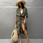 Beach Cover Ups for Swimwear Women Black Tie Dye Kimono Swimsuit Cape Summer Dress 2022 Beachwear Outfits Sales - Matrix Studios