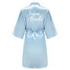 Blue Women Bathrobe White Letter Bride Bridesmaid Mother Maid of Honor Get Ready Bridal Party Robes Gifts Dressing Gown - Matrix-studios.com