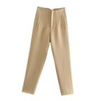 Koekop Office outfits Pencil Trousers Black Pink White Ladies Pants Fashion Office Wear High waist Pants for Women Formal Pants - Matrix-studios.com