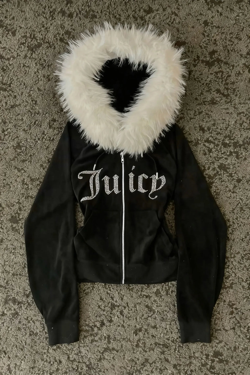 Harajuku y2k Millennial Hottie American retro fur collar piecing hoodie zipper hoodie female fall/winter hip hop zipper jacket - Matrix Studios