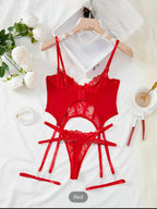 Floral Lace Garter Lingerie Set With Choker Women Intimates 2024 Underwire Bra And Thongs Ladies Underwear Set - Matrix-studios.com
