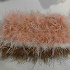 Real feather mini skirt, elastic waist sexy clothing, club, party dance party carnival short skirt can be customized in size - Matrix Studios