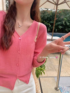 Knitted Sweater Women Cardigans White V-Neck Sueters De Mujer Knit Sweater Cardigan Women Tops New Long Sleeve Knitwears Q3546 - Matrix Studios