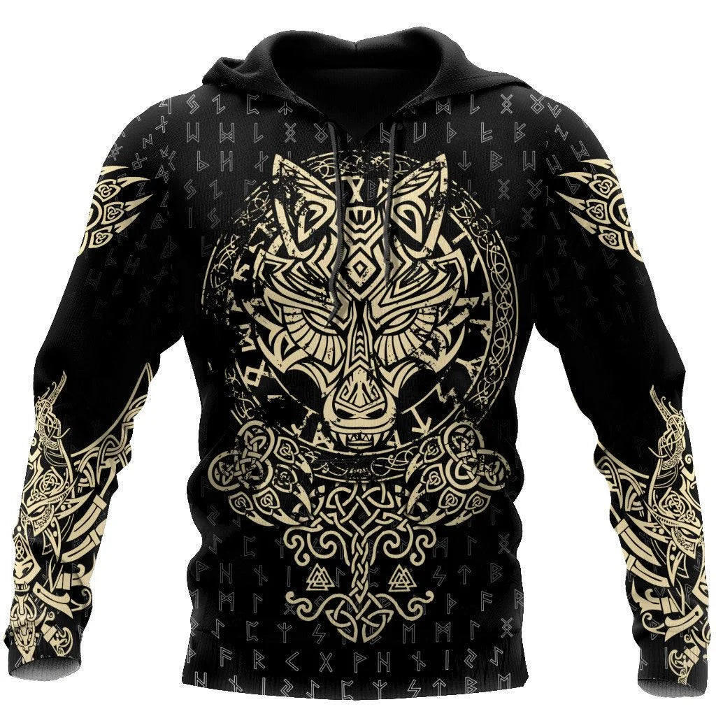 2024 New Hoodie 3d Viking Harajuku Print Pullover Men's Hooded Sweatshirt Oversized Vintage Male Clothing Fall Long Sleeve - Matrix Studios