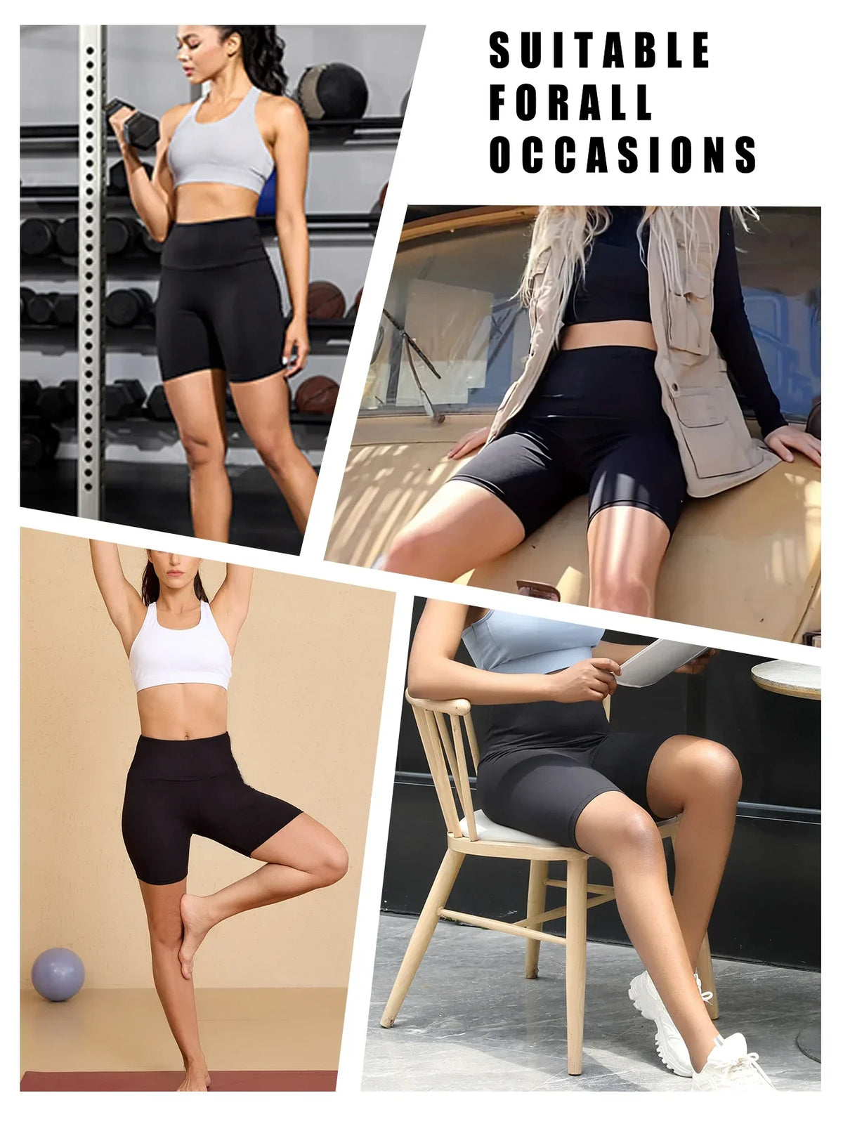 Women's High Waisted Biker Shorts Super Soft Tummy Control No See Through Workout Yoga Running Athletic Push Up Gym Fitness - Matrix Studios