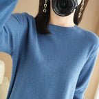 Autumn And Winter Thin Sweater Women's Round Neck Pullover Casual Knitted Top Women's Short Underlay Fashion 18 Colors - Matrix Studios