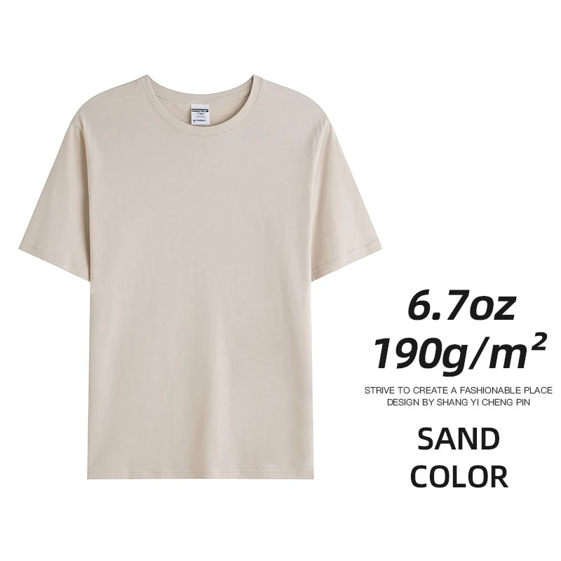 6.7oz 190gsm Combed Cotton Tees Tshirts Mens Solid Tops Woman Male Custom Team Uniform Class Clothes Summer Brand Customization - Matrix Studios