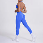 Women 2pcs Patchwork Sport Yoga Suit Training Sleeveless Sport Gym Tops Tummy Control Slimming Booty Leggings Yoga Suit Sports - Matrix-studios.com