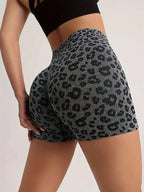 Sport Leopard Scrunch Butt Tummy Control Sports Biker Shorts Stretchy Shorts Women Boxer Shorts Summer - Matrix Studios