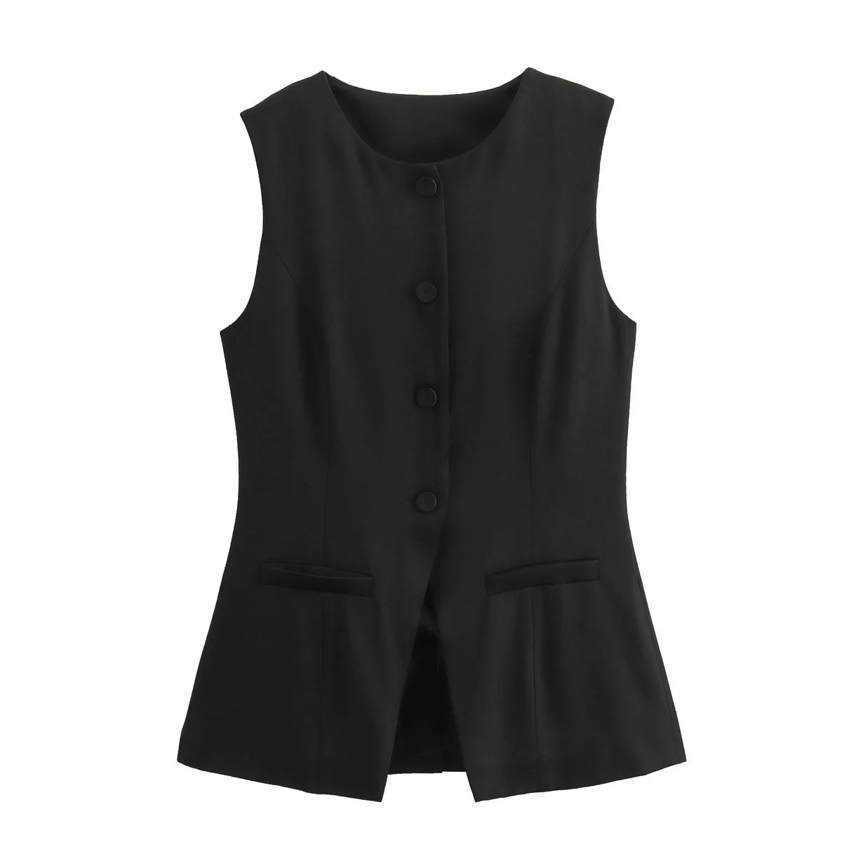 MUJER 2025 White Sleeveless Vest Women Button Summer Vests for Women Jacket Pink Vest Top Women Streetwear Women's Tailored Vest - Matrix Studios