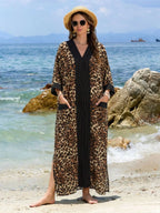Women Swimsuit Crochet Beach Cover Up Dress Sleeve Kaftan Beach Tunic Long Pareos Bikinis Cover Ups Summer Robe Plage Beachwear - Matrix Studios