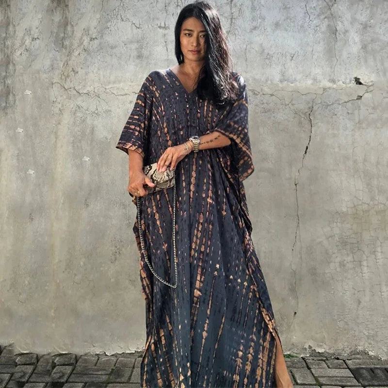 Plus Size Women Beachwear Long Beach Coverups Kaftan Casual Caftan Dress Swimwear cover ups - Matrix Studios