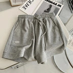 2026 Women's Comfortable Loose Wide-legged Drawstring A Pants Slim Waist Slim Fit Casual Home Versatile Sports Shorts New - Matrix Studios