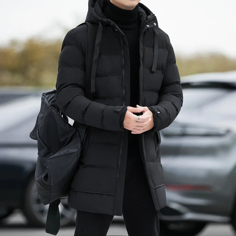 Winter Jackets Men Hooded Casual Long Down Jackets Thicker Warm Parkas New Male Outwear Winter Coats Slim Fit Jackets Size 4XL - Matrix Studios