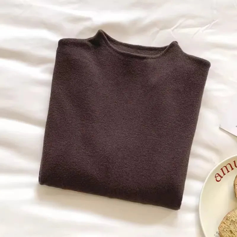 Women's Casual Vintage Knitted Long Sleeve Pullovers 2026 Autumn Winter Fashion Turtleneck Ladies Solid Sweater Woman clothing - Matrix-studios.com