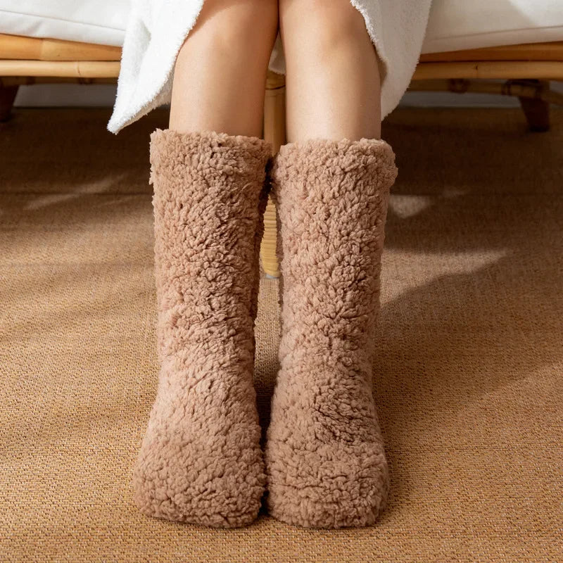Thickened Winter Women Thermal Cashmere Socks Floor Socks Women's Carpet Home Plus Socks Velvet Sleep Socks Slippers Leg Cover - Matrix Studios
