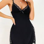 2026 Women's Homewear European and American New Style Slit Dress Pure Desire Pajamas - Matrix-studios.com