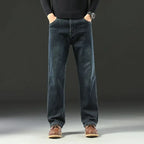 Spring and Autumn Men's Baggy Jeans Casual Straight Stretch Versatile Wide-leg Business Denim Pants Comfortable Loose Trousers - Matrix Studios