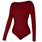 Women's Round Collar Elastic Bodysuit Long Sleeve Jumpsuit Shapewear Shaper Lady Sexy New Female Warm Clothes Autumn Winter - Matrix Studios