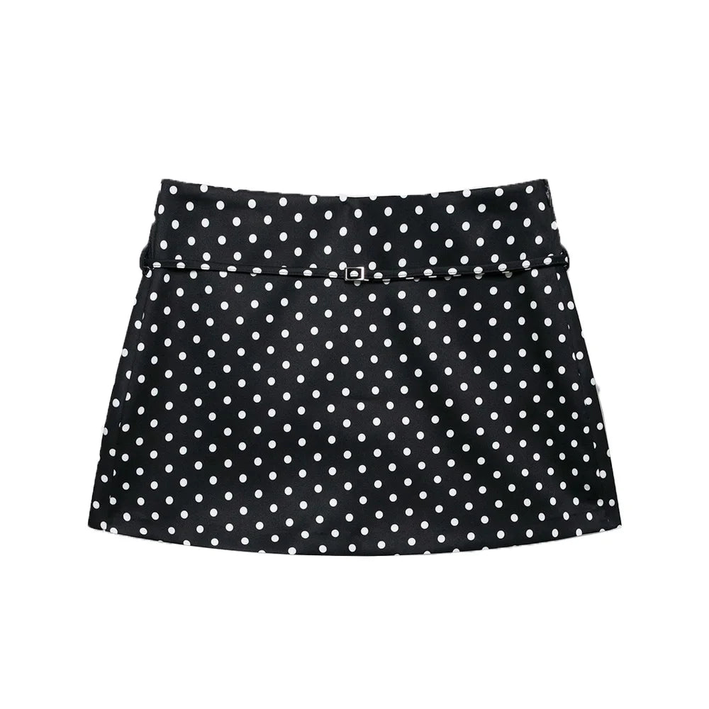 Women's Solid Color Skort with Belt Side Zipper Casual Shorts Skirts Fashionable And Stylish Women's Clothing - Matrix Studios