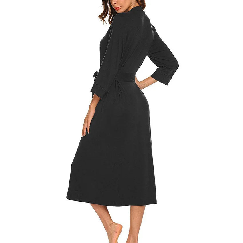 Large Size Cotton Bath Robe Women’s Casual Spring Autumn Sleepwear Woman Home Wear Bathrobe Long Sleeve Cotton Shower Clothing - Matrix-studios.com