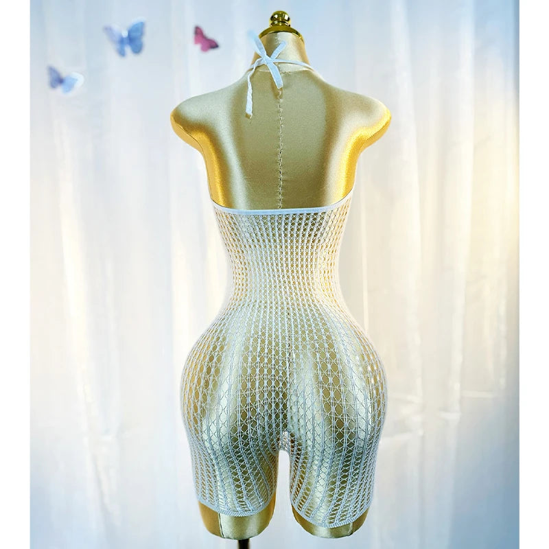 1PC Sexy Women Fishnet Cover Up Without Bikini Hollow Out Bodycon Dress  See Through Beachwear Summer Women's Swimwear BD0419 - Matrix Studios