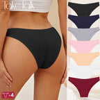 4PCS/SET Seamless Cotton Panties Women Sexy Low Waist Briefs Solid Color Breathable Female Underwear Soft  Comfortable Intimates - Matrix Studios