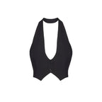 Bornladies Summer New Sexy Backless Neck Hanging Vest Women's Solid Color Lace Up Hot Girl Sleeveless Tanks Female Fashion Camis - Matrix-studios.com